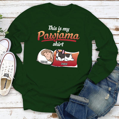 Holiday Pawjama With Dog - Personalized Custom Long Sleeve T-shirt