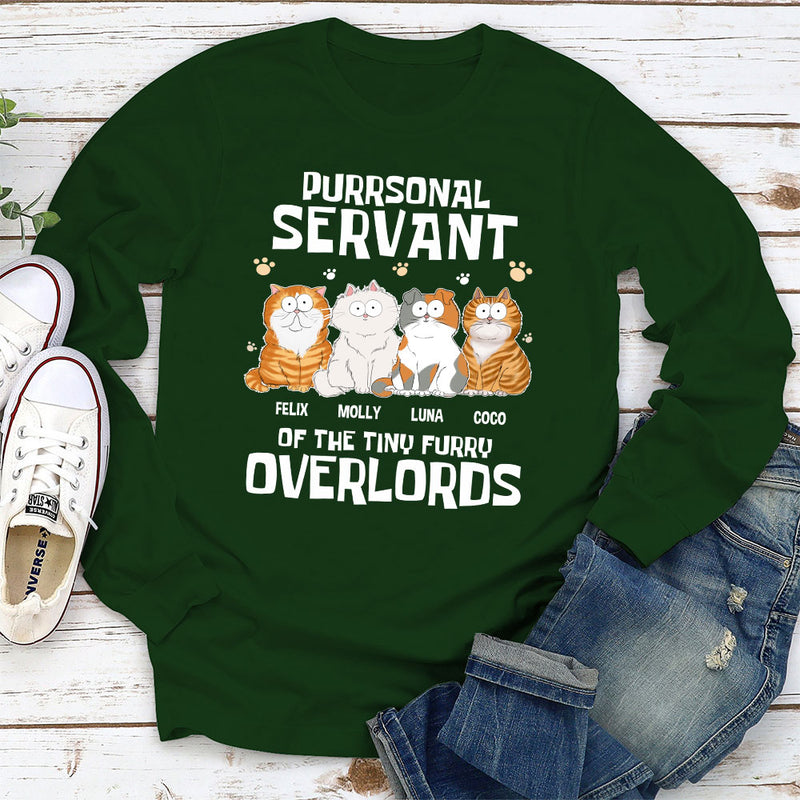 Cats Purrsonal Servant - Personalized Custom Long Sleeve T-shirt