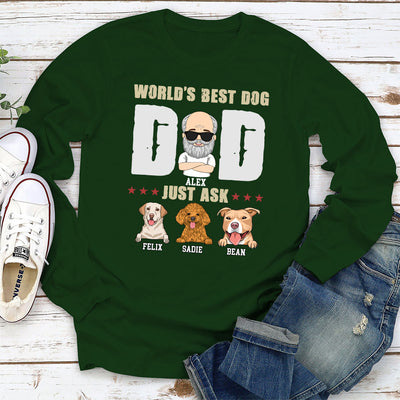 World‘s Best Dog Dad - Personalized Custom Long Sleeve T-shirt