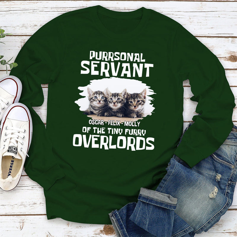 Cats Purrsonal Servant - Personalized Custom Long Sleeve T-shirt