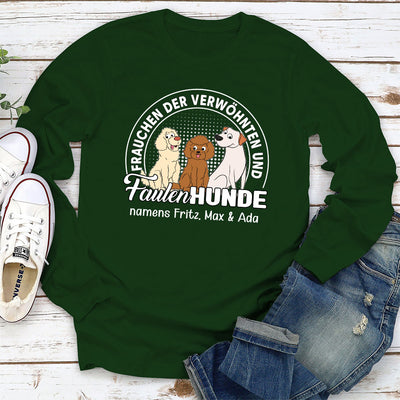 Faulen Hundes -  Personalisiertes Langarm T-shirt