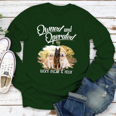 Operated By My Furbaby - Personalized Custom Long Sleeve T-shirt