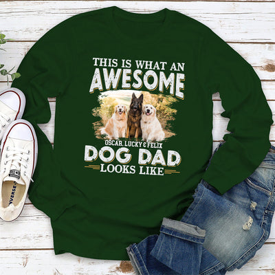 Awesome Dog Dad Look Like Photo - Personalized Custom Long Sleeve T-shirt