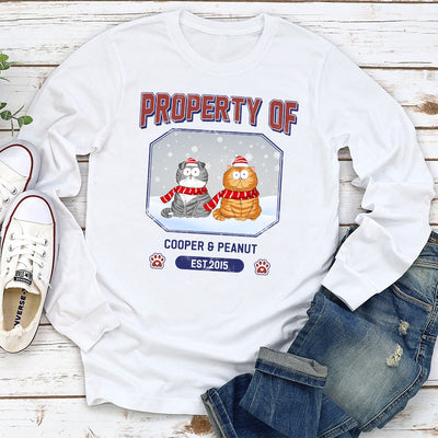 Pet Property Of - Personalized Custom Long Sleeve T-shirt