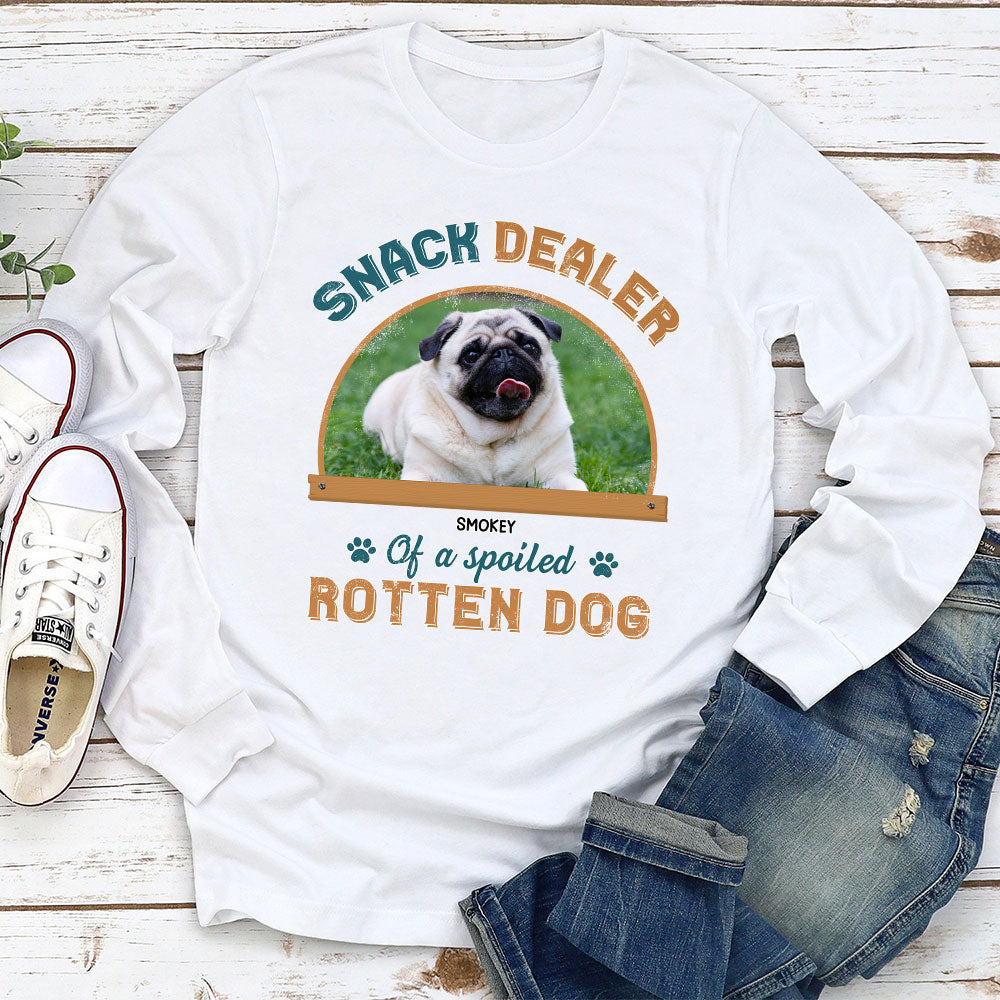 Snack Dealer Of Dog Photo - Personalized Custom Long Sleeve T-shirt