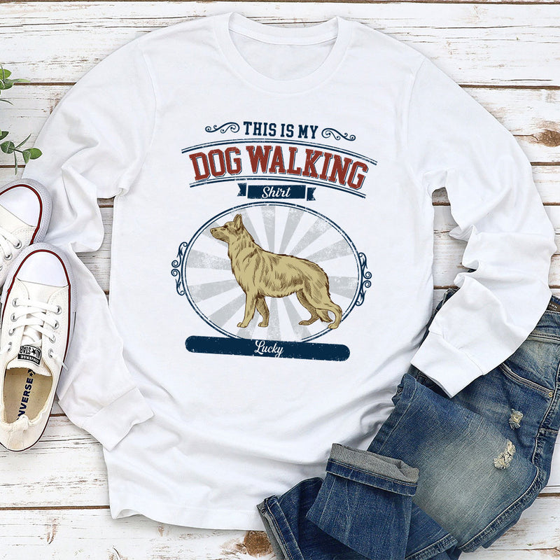 My Vintage Dog Walking - Personalized Custom Long Sleeve T-shirt