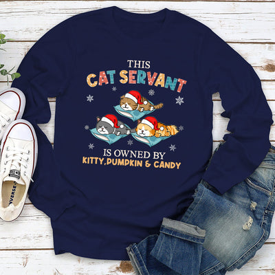 Owner By Cat Servant - Personalized Custom Long Sleeve T-shirt