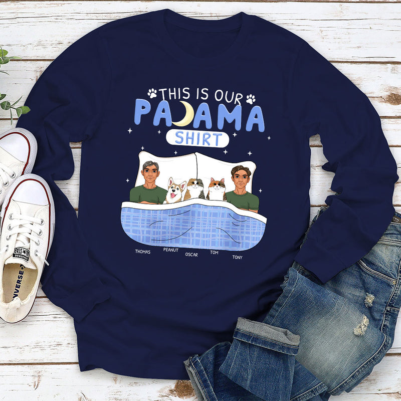 Pawjama Couple - Personalized Custom Long Sleeve T-shirt