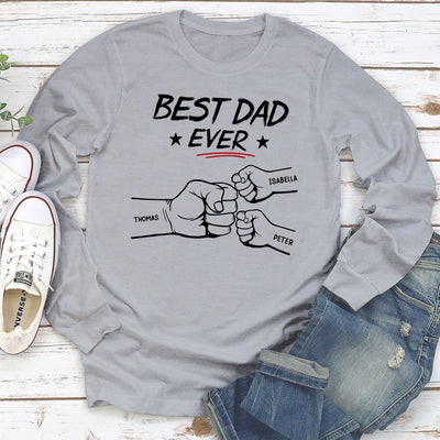 Best Papa Ever - Personalized Custom Long Sleeve T-shirt
