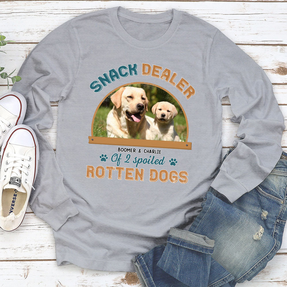 Snack Dealer Of Dog Photo - Personalized Custom Long Sleeve T-shirt