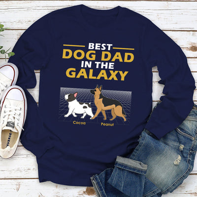 Best Dad Galaxy - Personalized Custom Long Sleeve T-shirt