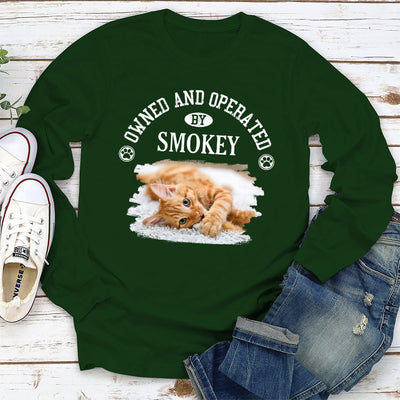 Owned By My Sassy Cat - Personalized Custom Long Sleeve T-shirt