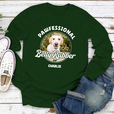 Pawfessional Belly Rubber - Personalized Custom Long Sleeve T-shirt