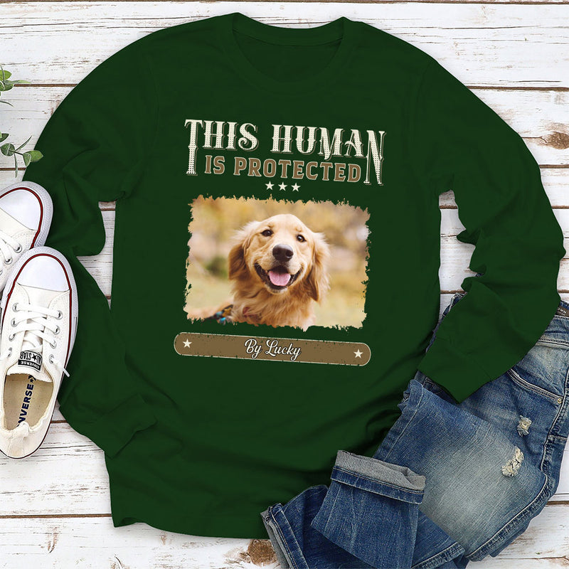 Protected By Vintage Dog - Personalized Custom Long Sleeve T-shirt