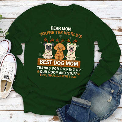 Thanks For Simple Dog Mom - Personalized Custom Long Sleeve T-shirt