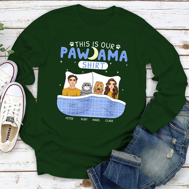 Pawjama Couple - Personalized Custom Long Sleeve T-shirt