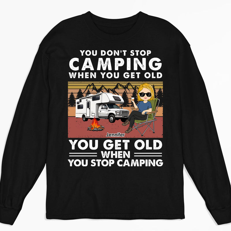 Dont Stop Camping - Personalized Custom Long Sleeve T-shirt