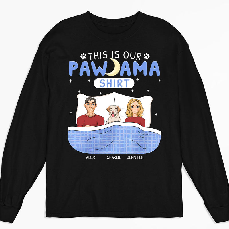 Pawjama Couple - Personalized Custom Long Sleeve T-shirt