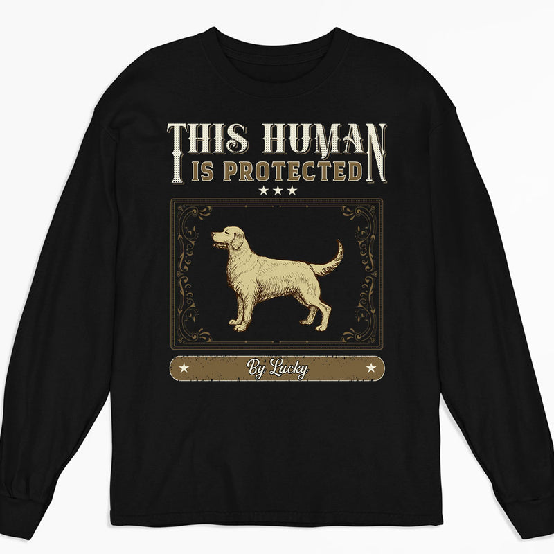 Protected By Vintage Dog - Personalized Custom Long Sleeve T-shirt