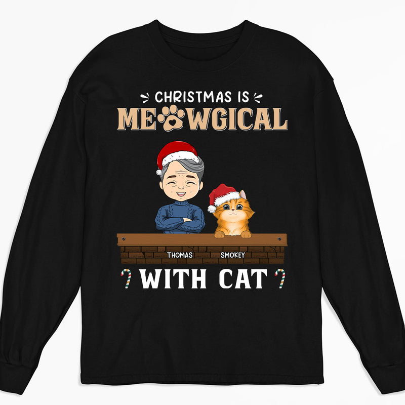 Christmas Is Meowgical - Personalized Custom Long Sleeve T-shirt