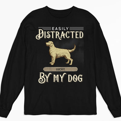 Distracted By Vintage Dog - Personalized Custom Long Sleeve T-shirt