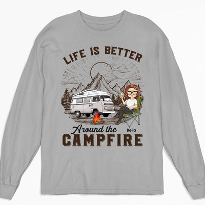 Around Campfire - Personalized Custom Long Sleeve T-shirt