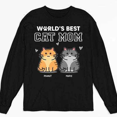 Best Mom Of Cat - Personalized Custom Long Sleeve T-shirt