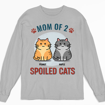 Cat Mom Of Spoiled Kids - Personalized Custom Long Sleeve T-shirt