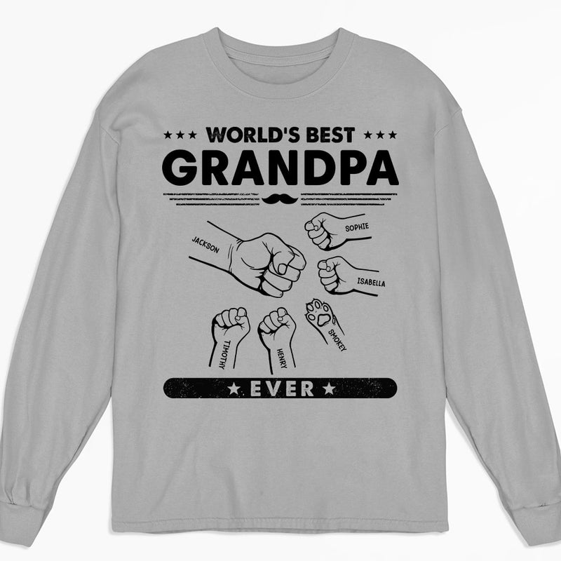Custom Grandpa Title - Personalized Custom Long Sleeve T-shirt