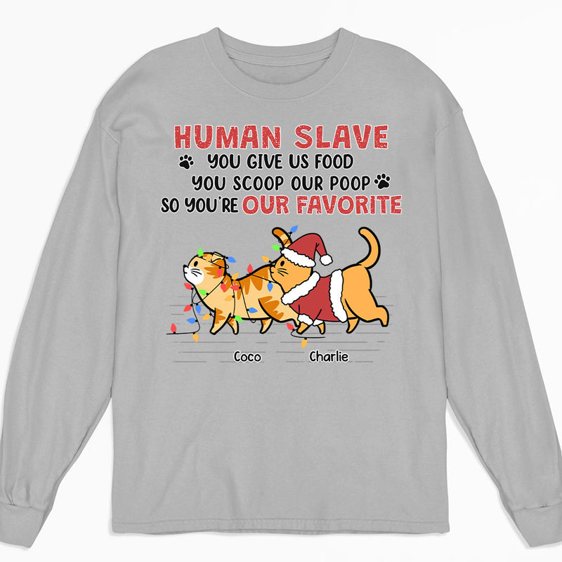 Hooman Give Me Food - Personalized Custom Long Sleeve T-shirt