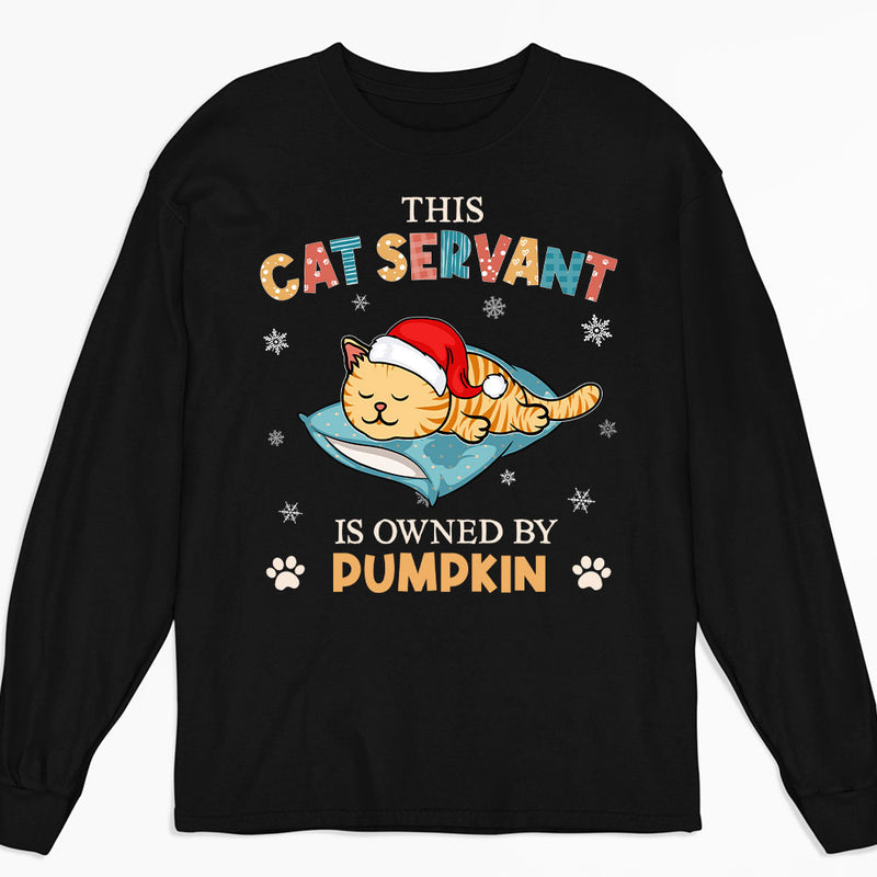 Owner By Cat Servant - Personalized Custom Long Sleeve T-shirt