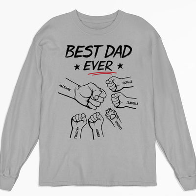 Best Papa Ever - Personalized Custom Long Sleeve T-shirt