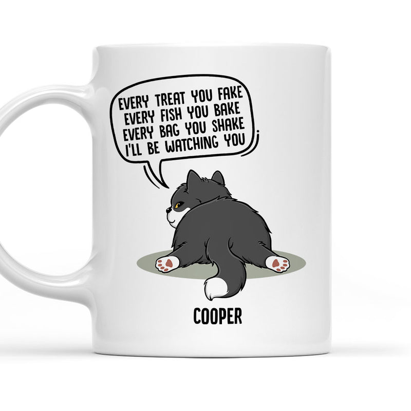 Watching You Cat Butt - Personalized Custom Coffee Mug