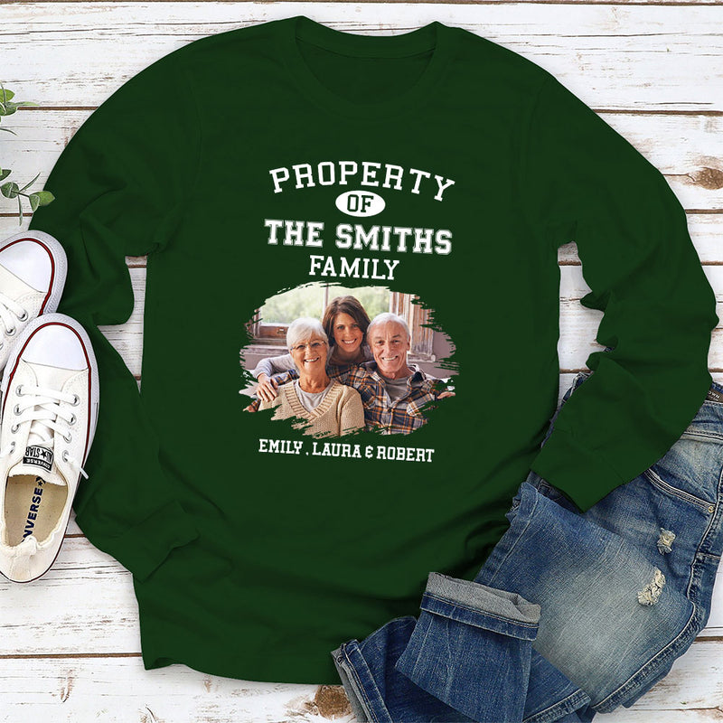 Property Of Family Photo - Personalized Custom Long Sleeve T-shirt