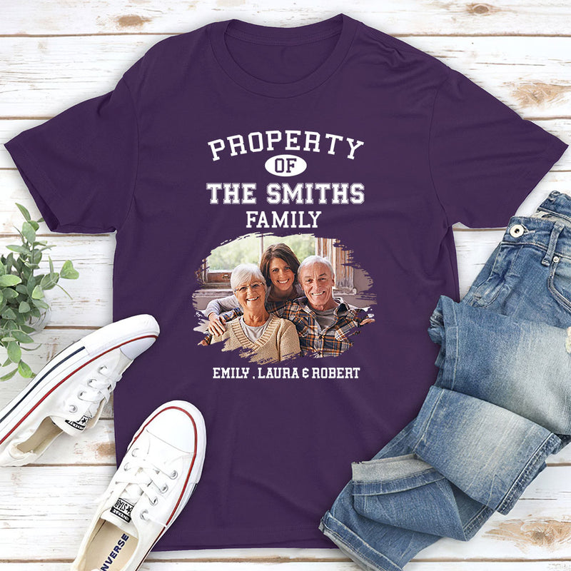 Property Of Family Photo - Personalized Custom Unisex T-shirt