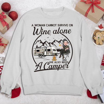 Wine Alone - Personalized Custom Sweatshirt