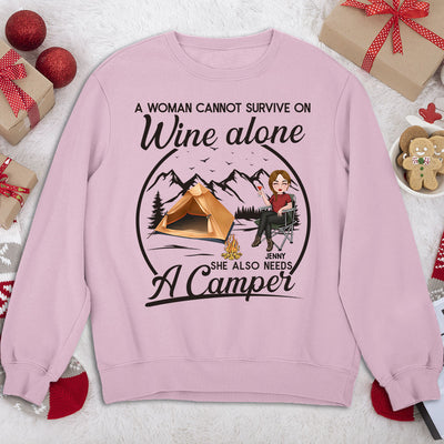 Wine Alone - Personalized Custom Sweatshirt