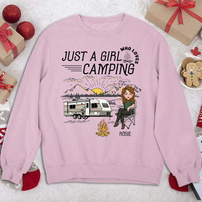 Girl Loves Camping - Personalized Custom Sweatshirt