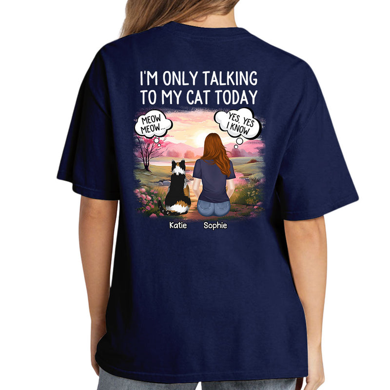 Talking To Dog Cat - Personalized Custom Premium T-shirt