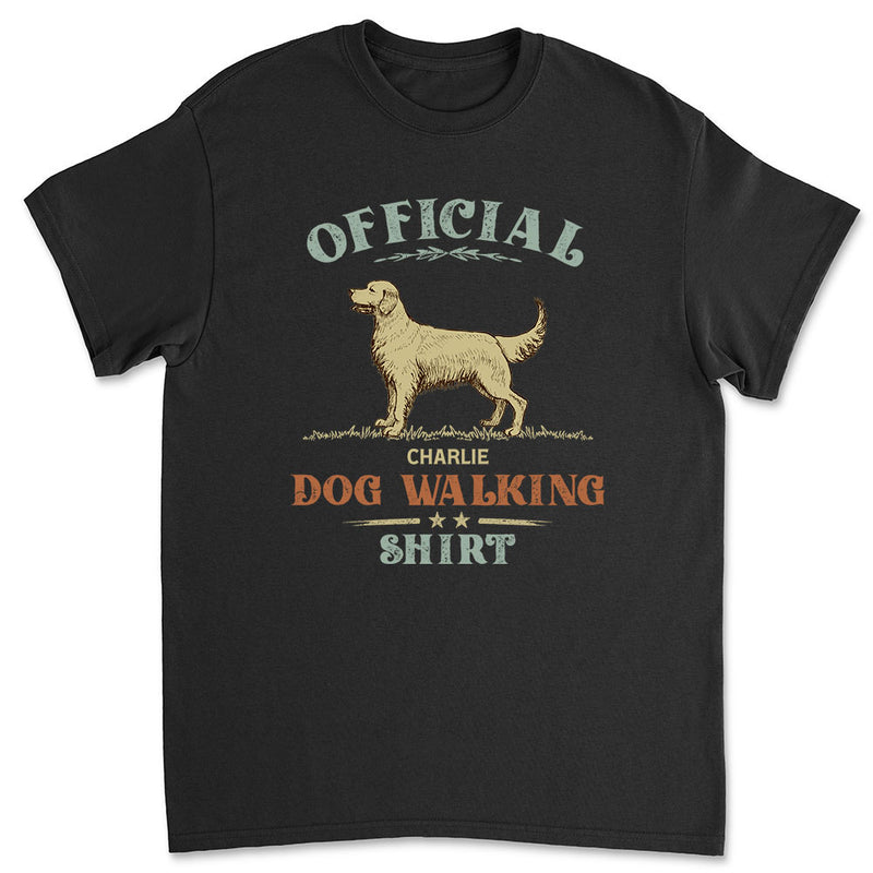 Dog Walking Shirt Vintage - Personalized Custom Unisex T-shirt