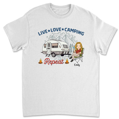 Live Love Camping - Personalized Custom Unisex T-shirt