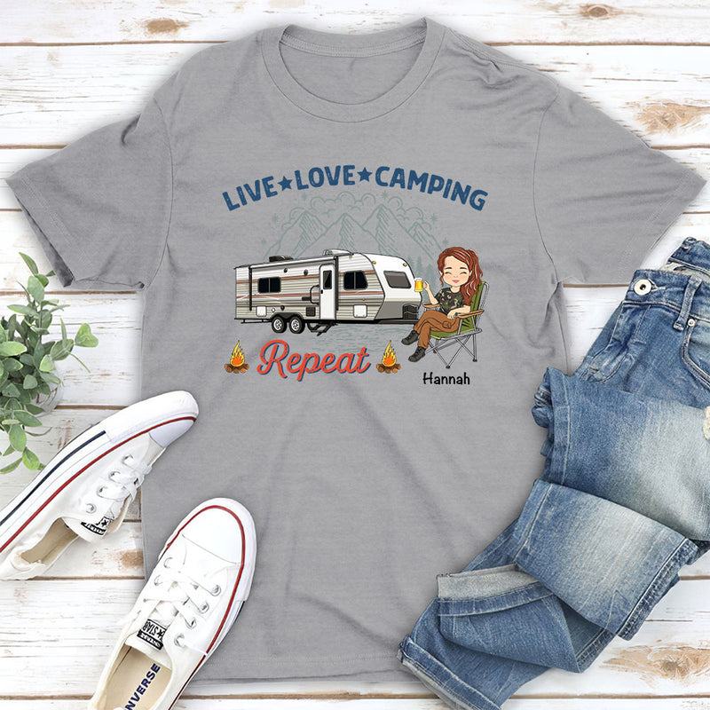 Live Love Camping - Personalized Custom Unisex T-shirt