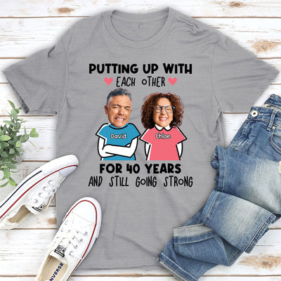 Couple Putting Up With - Personalized Custom Unisex T-shirt