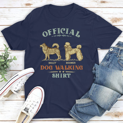 Dog Walking Shirt Vintage - Personalized Custom Premium T-shirt