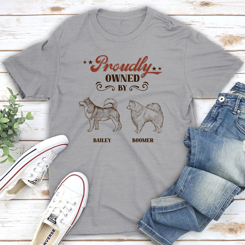 Proudly Owned By Dog - Personalized Custom Premium T-shirt