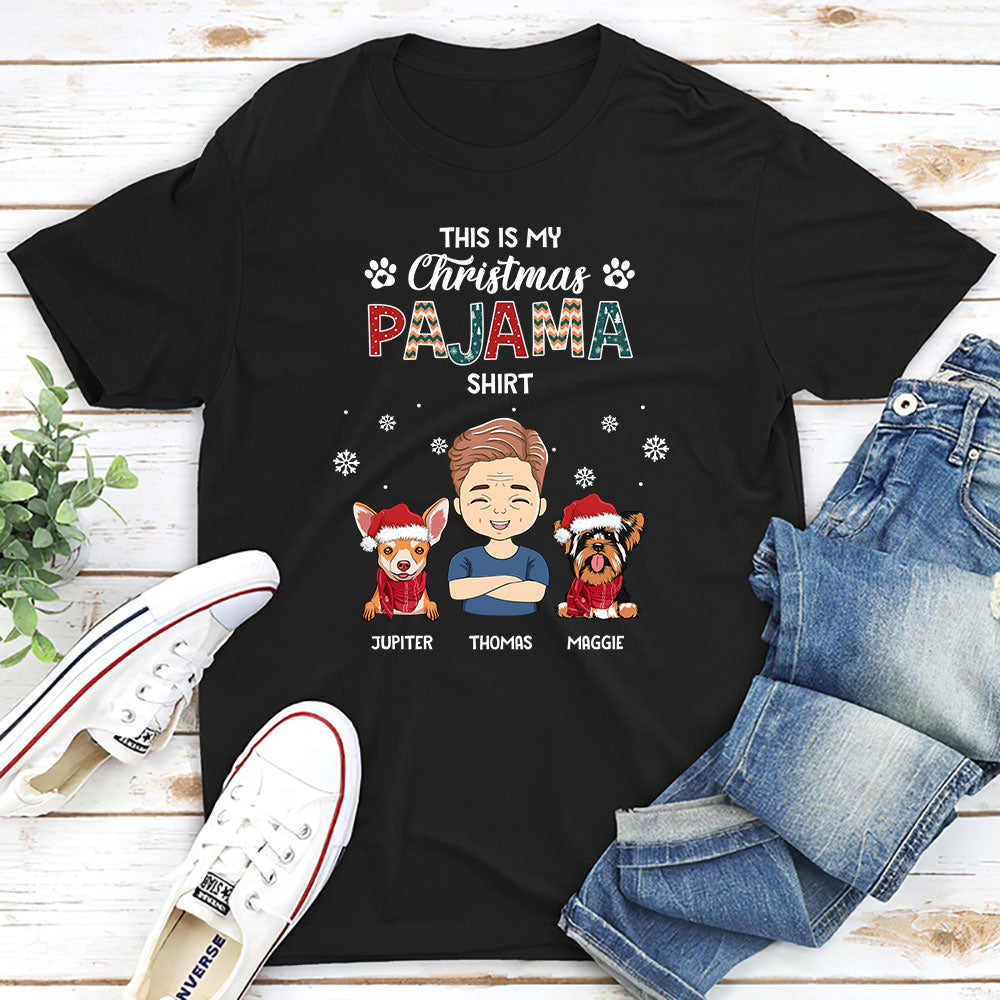 Christmas Pajama Personalized Dog Lover Life Custom Unisex T-shirt