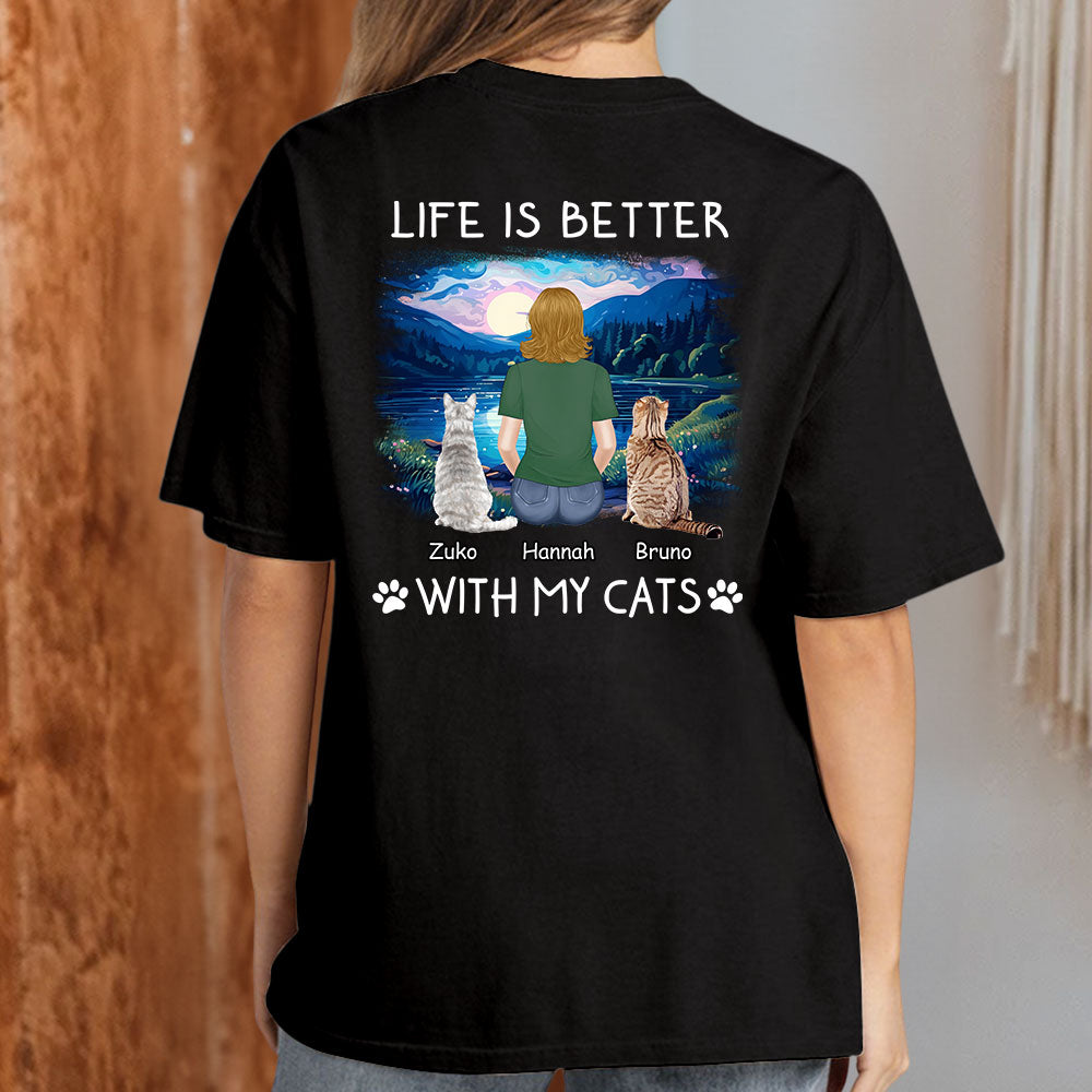 Better With Cats - Personalized Custom Unisex T-shirt