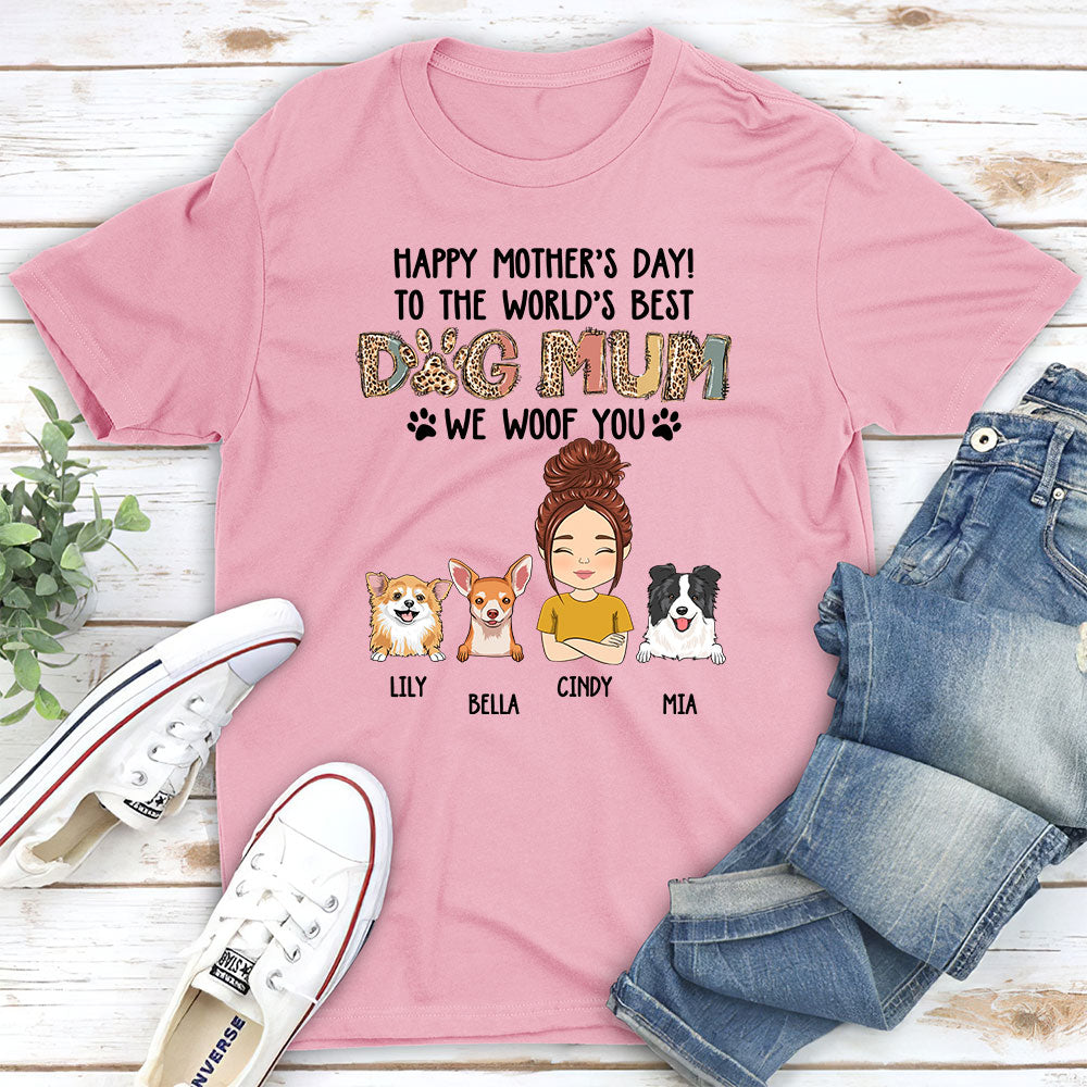 Best Dog Mum Personalized Dogs Pet Lover Custom Unisex T-shirt
