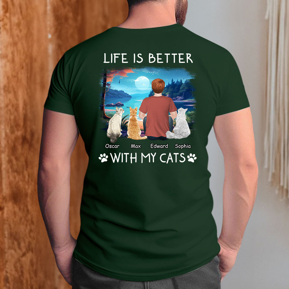 Better With Cats - Personalized Custom Unisex T-shirt