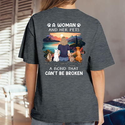 Woman With Pets - Personalized Custom Premium T-shirt